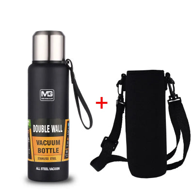 gourde isotherme noir avec sac