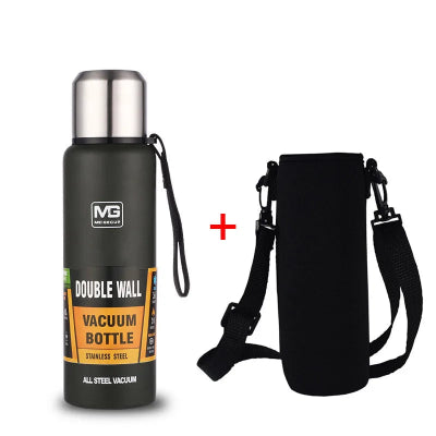 gourde isotherme vert avec sac