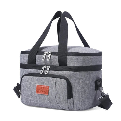 sac repas isotherme gris