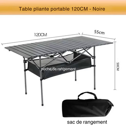 Table Pliante Camping - CampFlex - Noir