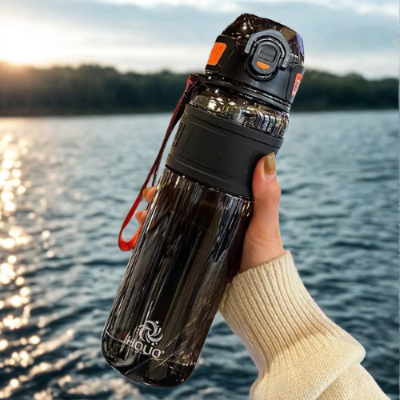 gourde 1 litre noir cordon